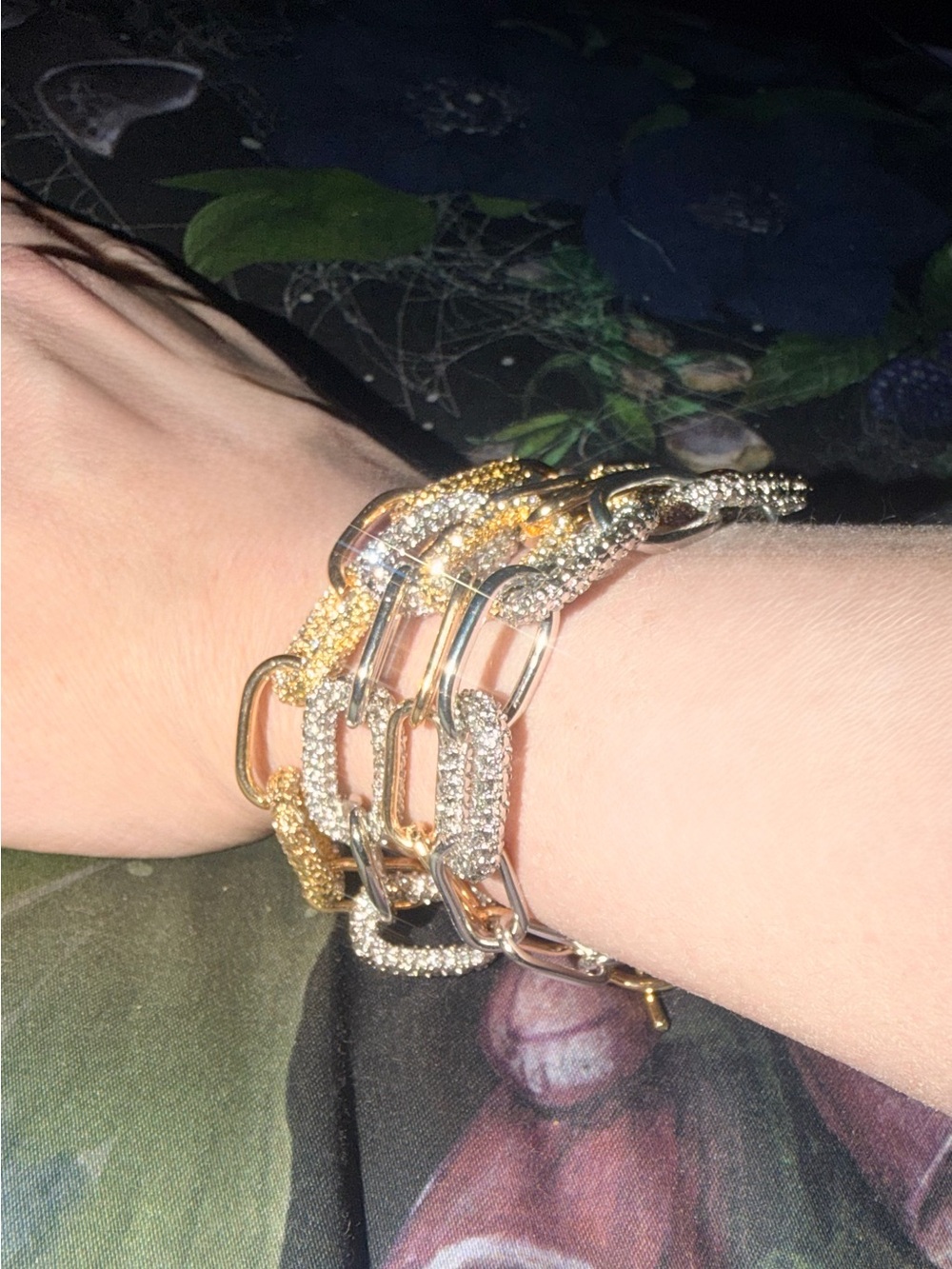 Sparkling Link Toggle Bracelet - Gold & Silver